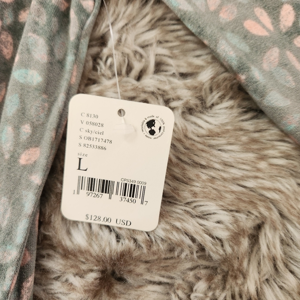 Free People Shayla Wrap Midi Dress‎ In Sky Floral With Gray Background - Picture 7 of 13